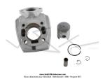 Cylindre / Piston (Kit) - 40mm - 50cc - Alu - T6 (6 transferts) - Teknix - pour Peugeot FOX / FXR (...)