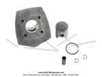 Cylindre / Piston (Kit) - 40mm - 50cc - Alu - T6 (6 transferts) - Teknix - pour Peugeot FOX / FXR (...)