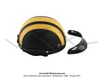Casque Bol Demi-Jet Simili-cuir Noir / Jaune style Rtro Vintage pour SoleX / Mobylette Motobcane / Peugeot / Vespa