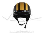 Casque Bol Demi-Jet Simili-cuir Noir / Jaune style Rtro Vintage pour SoleX / Mobylette Motobcane / Peugeot / Vespa