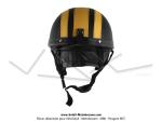 Casque Bol Demi-Jet Simili-cuir Noir / Jaune style Rtro Vintage pour SoleX / Mobylette Motobcane / Peugeot / Vespa