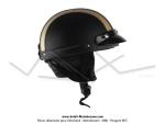 Casque Bol Demi-Jet Simili-cuir Noir / Gold style Rtro Vintage pour SoleX / Mobylette Motobcane / Peugeot / Vespa