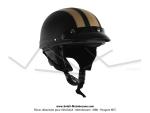 Casque Bol Demi-Jet Simili-cuir Noir / Gold style Rtro Vintage pour SoleX / Mobylette Motobcane / Peugeot / Vespa
