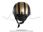 Casque Bol Demi-Jet Simili-cuir Noir / Gold style Rtro Vintage pour SoleX / Mobylette Motobcane / Peugeot / Vespa