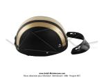 Casque Bol Demi-Jet Simili-cuir Noir / Gold style Rtro Vintage pour SoleX / Mobylette Motobcane / Peugeot / Vespa