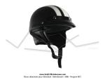 Casque Bol Demi-Jet Simili-cuir Noir / Blanc style Rtro Vintage pour SoleX / Mobylette Motobcane / Peugeot / Vespa