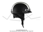 Casque Bol Demi-Jet Simili-cuir Noir / Blanc style Rtro Vintage pour SoleX / Mobylette Motobcane / Peugeot / Vespa