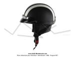 Casque Bol Demi-Jet Simili-cuir Noir / Blanc style Rtro Vintage pour SoleX / Mobylette Motobcane / Peugeot / Vespa