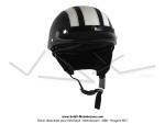 Casque Bol Demi-Jet Simili-cuir Noir / Blanc style Rtro Vintage pour SoleX / Mobylette Motobcane / Peugeot / Vespa