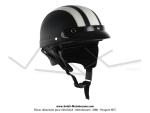 Casque Bol Demi-Jet Simili-cuir Noir / Blanc style Rtro Vintage pour SoleX / Mobylette Motobcane / Peugeot / Vespa