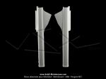 Carnages (Capotages - Caches) centraux de fourche blancs ( peindre) pour Peugeot 103 MVL / Vogue (la paire)
