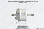 Moyeu de roue avant 80mm  28 trous Leleu pour Peugeot 103 SP / MVL