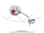 Rtroviseur rond chrom 70mm Petit dport 18cm avec catadioptre rouge pour SoleX / Mobylette Motobcane Motoconfort MBK et Peugeot