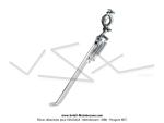 Bquille latrale longue - 340mm - lisse chrome - ressorts extrieurs - pour Mobylette Motobcane / MBK / Peugeot 103 SP / MVL (Bras ovale)