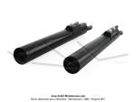 Plongeurs de fourche (Fourreaux) - Noirs - avec ressorts Peugeot 103 SP / SPX / RCX / FOX (fixation de garde-boue bas) (la paire)