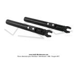 Plongeurs de fourche (Fourreaux) - Noirs - avec ressorts Peugeot 103 SP / SPX / RCX / FOX (fixation de garde-boue bas) (la paire)