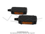 Pdales plastiques noires - Pas franais - M14x125 - avec catadioptres pour Peugeot 103 / Mobylette Motobcane / MBK 51 (la paire)