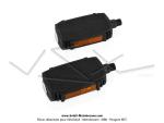 Pdales plastiques noires - Pas franais - M14x125 - avec catadioptres pour Peugeot 103 / Mobylette Motobcane / MBK 51 (la paire)