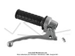 Poigne de frein gauche (ou d'embrayage) - LUSITO - Noire - 22mm - Levier boule Gris Mtallis - adaptable sur Mobylette Motobcane / MBK 51 / Peugeot 103