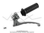 Poigne de frein gauche (ou d'embrayage) - LUSITO - Noire - 22mm - Levier boule Gris Mtallis - adaptable sur Mobylette Motobcane / MBK 51 / Peugeot 103