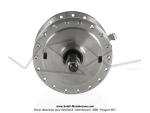 Moyeu de roue avant 80mm  36 trous Leleu pour Mobylette Motobcane Motoconfort MBK 88 / 85 / 51
