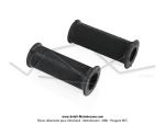 Poignes de guidon - Cyclomoteurs - Standard - Lg. 95mm - 22/25 - Quadrilles - Noires (la paire)