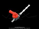 Robinet d'essence - M10x100 - avec rserve - Bouton Rouge - Import - pour Peugeot 103