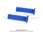 Poignes de guidon (Revtements) - Bleus - Lg. 130mm - 22/24 - pour Mobylettes Motobcane / MBK / Peugeot (la paire)