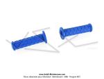 Poignes de guidon (Revtements) - Bleus - Lg. 130mm - 22/24 - pour Mobylettes Motobcane / MBK / Peugeot (la paire)