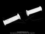 Poignes de guidon (Revtements) - LUSITO - Mini Targa - Blancs - Lg.120mm - Plastique (la paire)