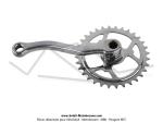 Manivelle de pdalier + Pdalier chrom - 32 dents - Lg.150mm - pour Mobylette Motobcane / MBK 51 (la paire)