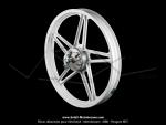 Roues (Jantes) avants / arrires compltes - 17  x 1,6 - Blanches - type Bernardi - pour Peugeot 103 MVL / VOGUE (la paire)