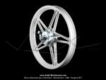 Roues (Jantes) avants / arrires compltes - 17  x 1,6 - Blanches - type Bernardi - pour Peugeot 103 MVL / VOGUE (la paire)