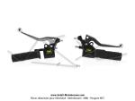 Poigne de gaz (acclrateur) et de frein gauche -  levier Chrom et autocollant  M  Jaune pour Mobylette Motobcane / MBK 51 