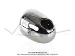 Phare chrom 125mm - Vitre blanche - avec casquette et support de compteur 60mm intgr