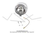 Phare chrom 125mm - Vitre blanche - avec casquette et support de compteur 60mm intgr