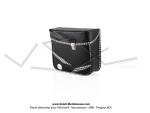 Sacoches  Chamrousse  C03 Noires - Finitions  Vichy  Noir et Blanc - Fixation par sangles cuirs - pour Mobylette Motobcane / MBK / Peugeot (tous modles) (la paire)