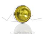 Phare avant 140 noir  - portire chrome - Vitre jaune - Universel