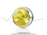 Phare avant 140 noir  - portire chrome - Vitre jaune - Universel
