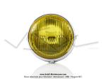 Phare avant 140 noir  - portire chrome - Vitre jaune - Universel