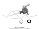 Robinet  essence mtal avec rserve - 10x100 - OMG - Sortie arrire - adaptable sur Mobylette Motobcane / MBK 51