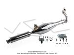 Pot d'chappement  Pompe OverB KT70 - Chrom - Complet - pour mobylette Peugeot 103 (Article non homologu - Interdit sur voie publique - Rserv  la comptition sur terrain priv)