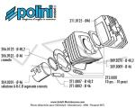 Cylindre / Piston (Kit) Polini - 40,2mm - 50cc - T6 -  W  - pour Peugeot 103 / 104 / GT10 / SPX / RCX / FOX / Honda Wallaroo