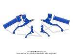 Poigne de gaz + Revtement gauche - Mini Targa - Mtal Bleu - adaptable sur Mobylette Motobcane / MBK 51 / Peugeot 103 (Kit)