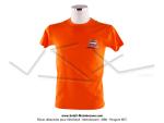 T-shirt Orange - Logo M Motobcane coeur et dos - Taille S