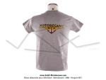 T-shirt Gris Chin - Logo Ttes de Gaulois Motobcane coeur et dos - Taille M