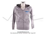Veste / Sweat-shirt Zipp avec capuche Gris Oxford - Logo Brod MBK coeur et dos - Taille XXL