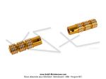Repose-pieds (Cale-pieds) Passager rond alu Or pour Peugeot 103 / Mobylette MBK 51 (la paire)
