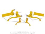 Poigne de gaz + Revtement gauche - Mini Targa - Mtal Jaune - adaptable sur Mobylette Motobcane / MBK 51 / Peugeot 103 (Kit)