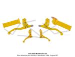 Poigne de gaz + Revtement gauche - Mini Targa - Mtal Jaune - adaptable sur Mobylette Motobcane / MBK 51 / Peugeot 103 (Kit)